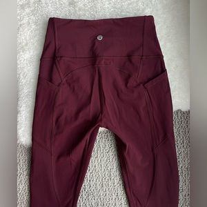 Lululemon all the right places pant w pockets in red merlot